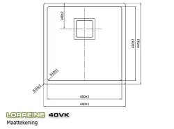 Lorreine 40VK Exclusive évier en inox 40x40 cm sous plan, à fleur de plan ou en surface 1150178273