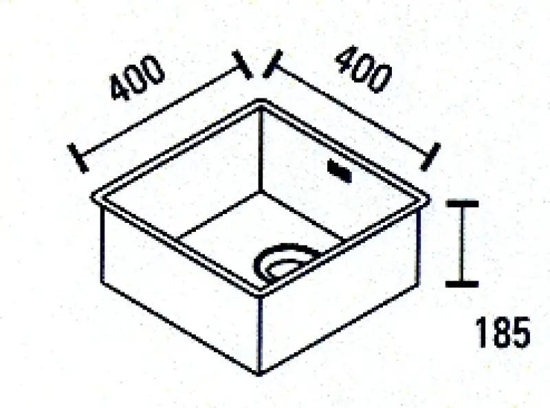 Évier en inox ABK Bingara 40fvi 40x40cm encastré à fleur, sous-plan et sur-plan BIN40FVI