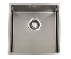 ABK Bingara évier inox pour handicapés peu profond 10cm de profondeur 40x40cm pour montage à fleur, sous plan et en surface BIN4010FVI