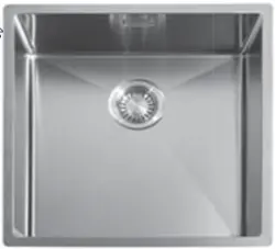 ABK Bingara évier carré en inox 46x46cm pour montage sous plan et en surface BIN46FVI