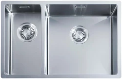 ABK Bingara grand un et demi 1,5 évier en inox 20x40+40x40 cm à fleur de plan, sous plan et en surface BIN2040FVI