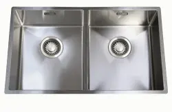 ABK Bingara évier double en inox 34x40+34x40 cm montage à fleur, sous-plan et sur plan BIN3434FVI