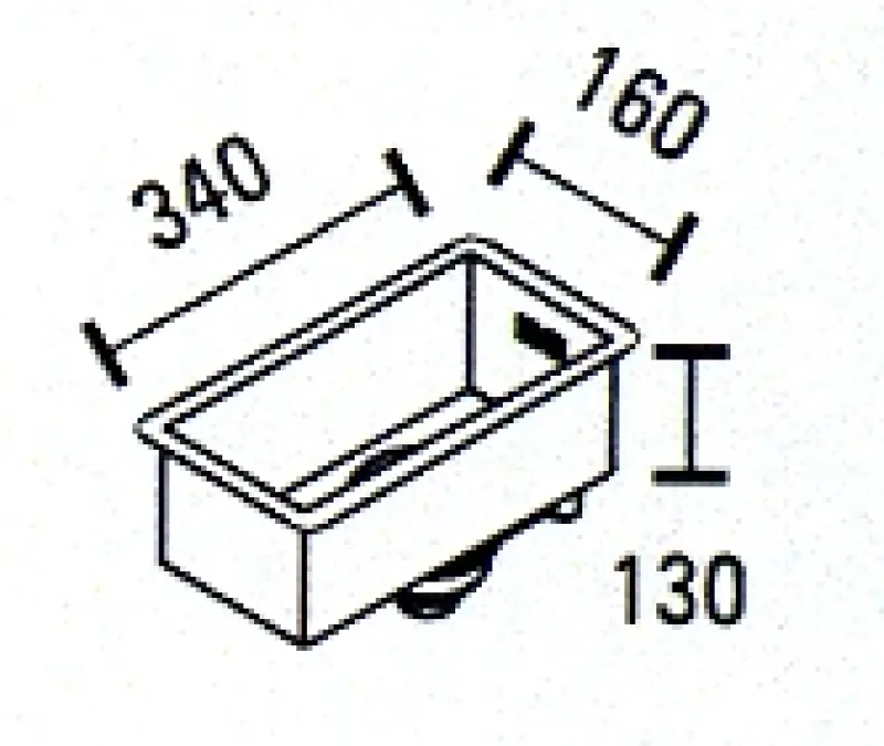 ABK Baronga petit évier en inox 16x34 cm à fleur de plan, sous plan ou en surface BAR16FVI