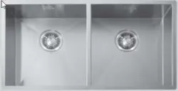 ABK Baronga grand évier double en inox 37x40+37x40 cm à fleur de plan, sous plan et en surface BAR3737FVI