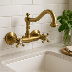 PB Robinet de cuisine mural Nostalgic V2721 Bronze