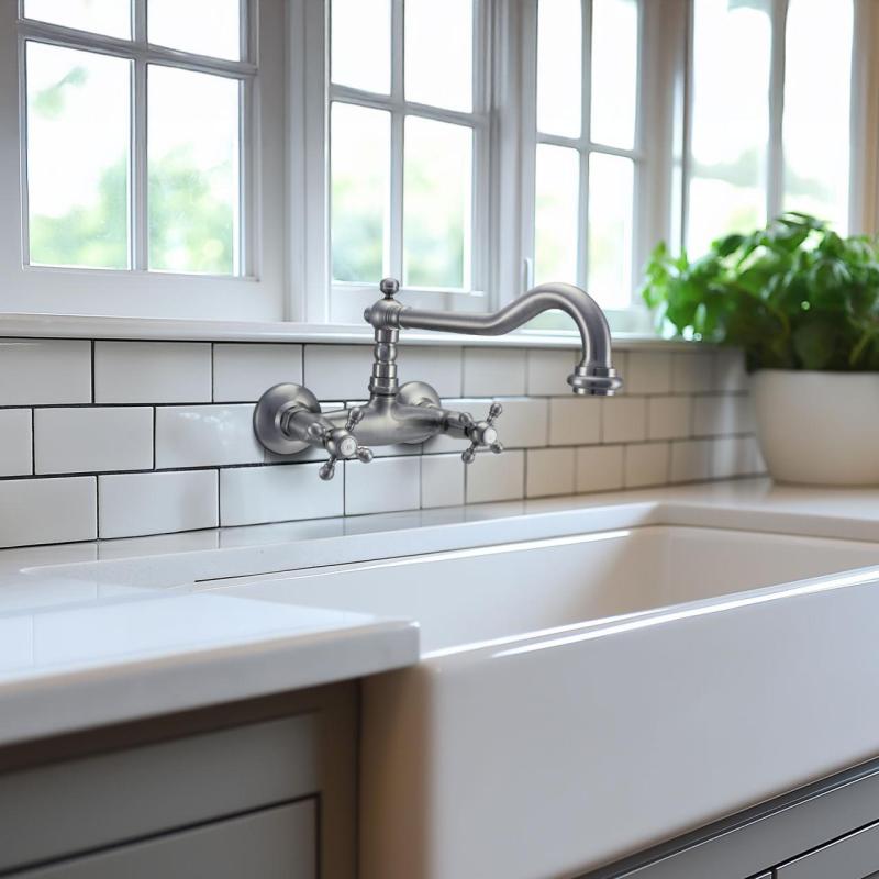 PB Robinet de cuisine Nostalgic V2721 robinet mural en inox