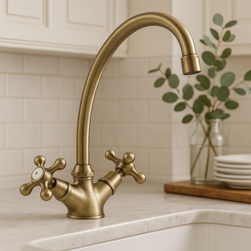 Robinet de cuisine nostalgique V1900 Bronze