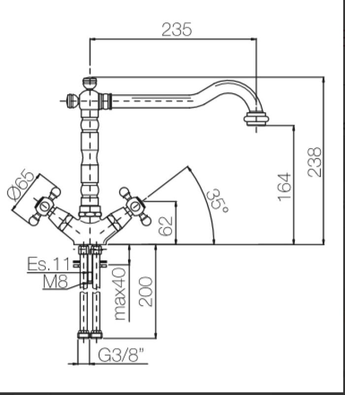 PB Robinet de cuisine Nostalgic V1910 en inox