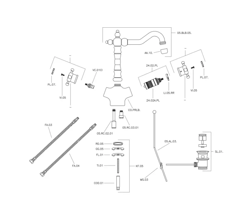 Huber Victorian Mélangeur Thermostatique de Lavabo couleur Bronze VTT5201027