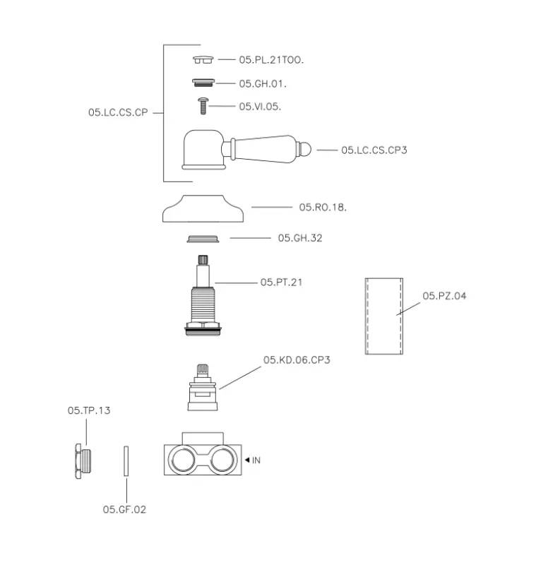Huber Croisette Robinet inverseur couleur Bronze CS000270