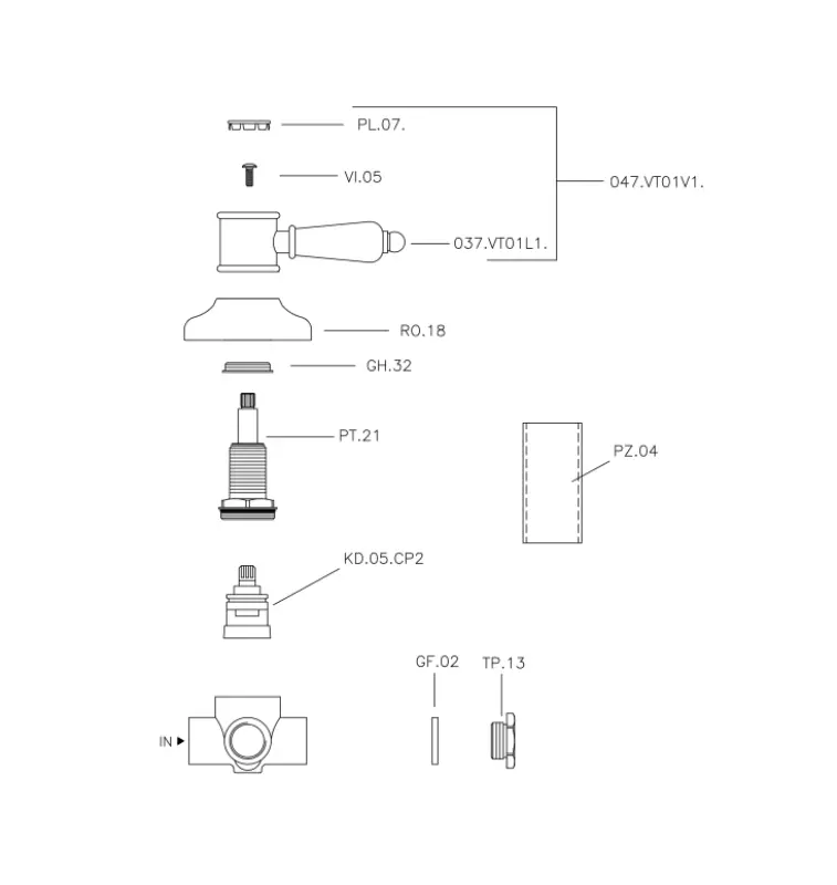 Huber Victorian inverseur 2 sorties couleur Bronze 653.VT01H.BA