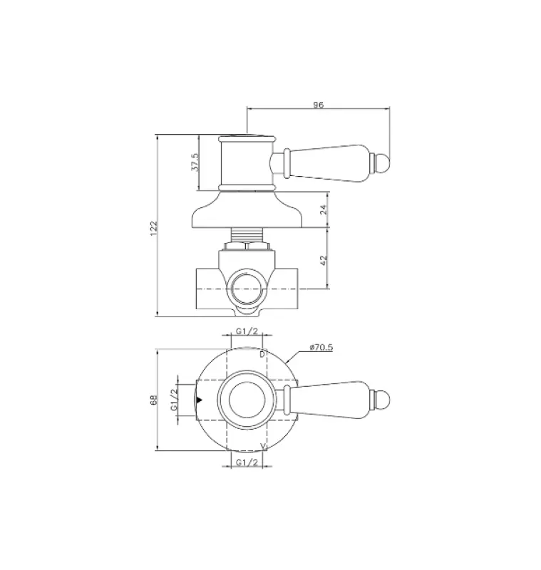 Huber Victorian inverseur 2 voies inox 653.VT01H.NS