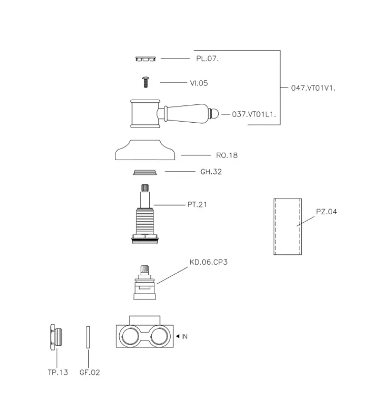 Huber victorien nostalgique, inverseur à 3 voies