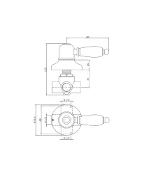 Huber Croisette robinet inverseur couleur Bronze 1/2 653.CS01H.BA