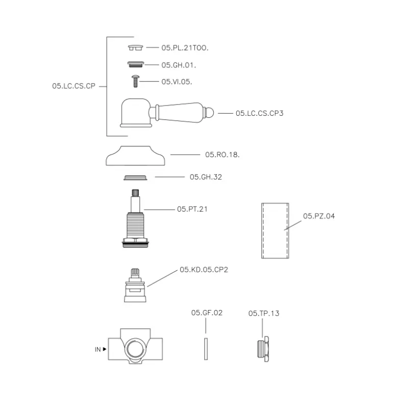 Huber Croisette robinet inverseur couleur Bronze 1/2 653.CS01H.BA