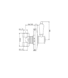 Huber Victorian robinet d'arrêt encastré inox VT0003102A