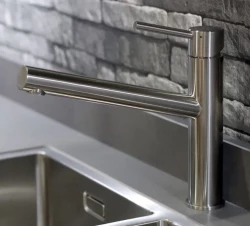 Lorreine Frome Robinet de cuisine entièrement en inox avec bec pivotant 1154021732