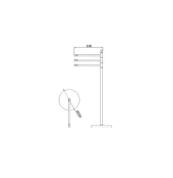 Huber Croisette Porte serviette classique Modèle debout Chromé 4042.01H.CR