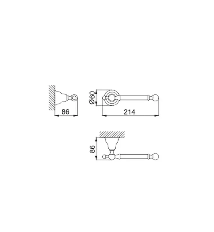 Huber Croisette Porte-papier de toilette Classic Chrome 4034.01H.CR