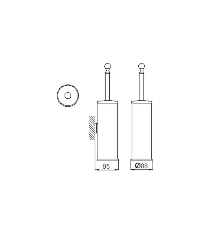 Huber Croisette Porte-brosse de toilette Classique Chromé 4038.01H.CR