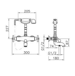 Huber Croisette Mélangeur thermostatique de bain Doré CST330102G