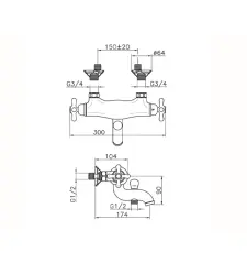 Huber Croisette Mélangeur thermostatique de bain Doré CST270102