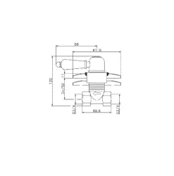 Huber Croisette Robinet d'arrêt encastrable chromé/doré CS0003137G