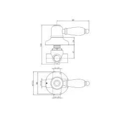Huber Croisette robinet inverseur chromé/doré 1/2 653.CS01H.CA