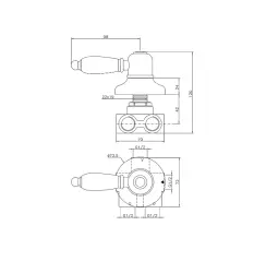 Huber Croisette Robinet inverseur Chromé/Doré CS0002707G