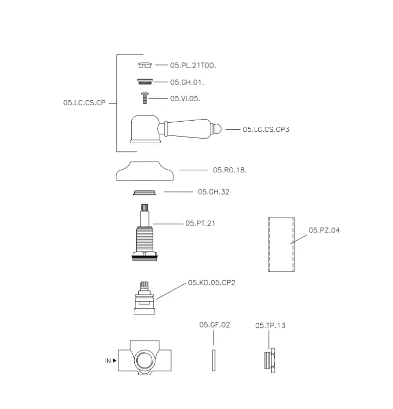 Huber Croisette robinet inverseur Doré 653.CS01H.AG
