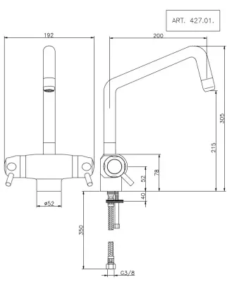 Clinique Huber Plus robinet de cuisine thermostatique chromé CPT6501021
