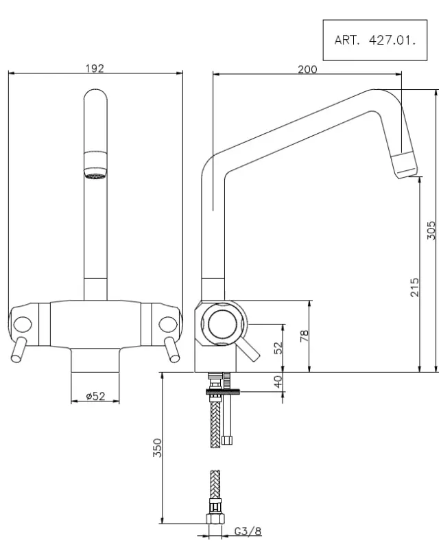 Clinique Huber Plus robinet de cuisine thermostatique chromé CPT6501021