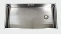 ABK Bingara Évier extra large en inox 80x40cm avec bonde asymétrique pour montage à fleur, sous plan et en surface BIN80LFVI