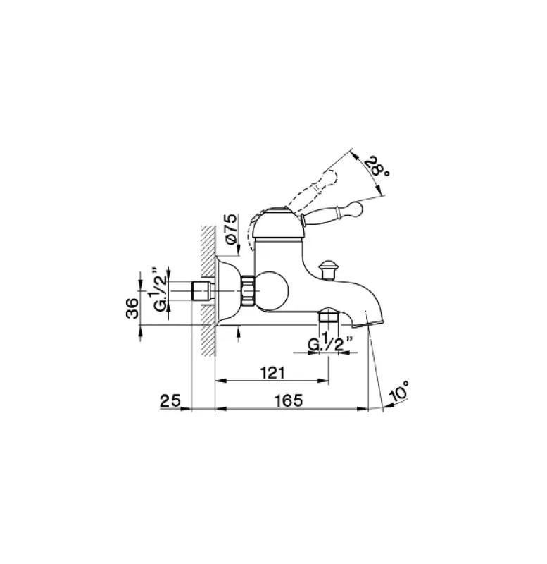 Cisal Arcana Royal Mitigeur bain chrome AY00013021