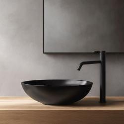 Waterevolution Flow robinet de lavabo haut pour incl. bonde clic-clac noir mat T115PR