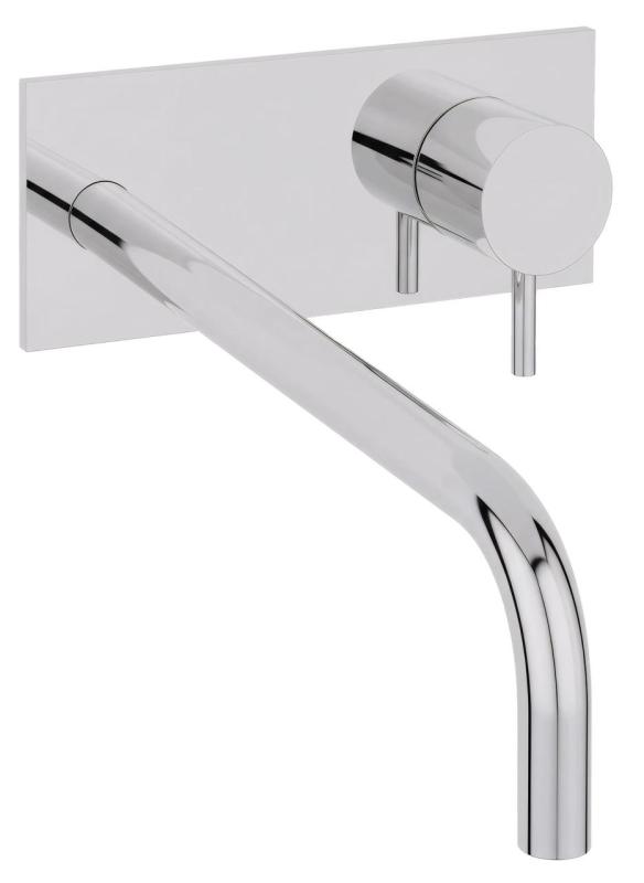 Waterevolution Flow Mitigeur lavabo encastré avec plaque chromée et bec 25cm T1161B01-25
