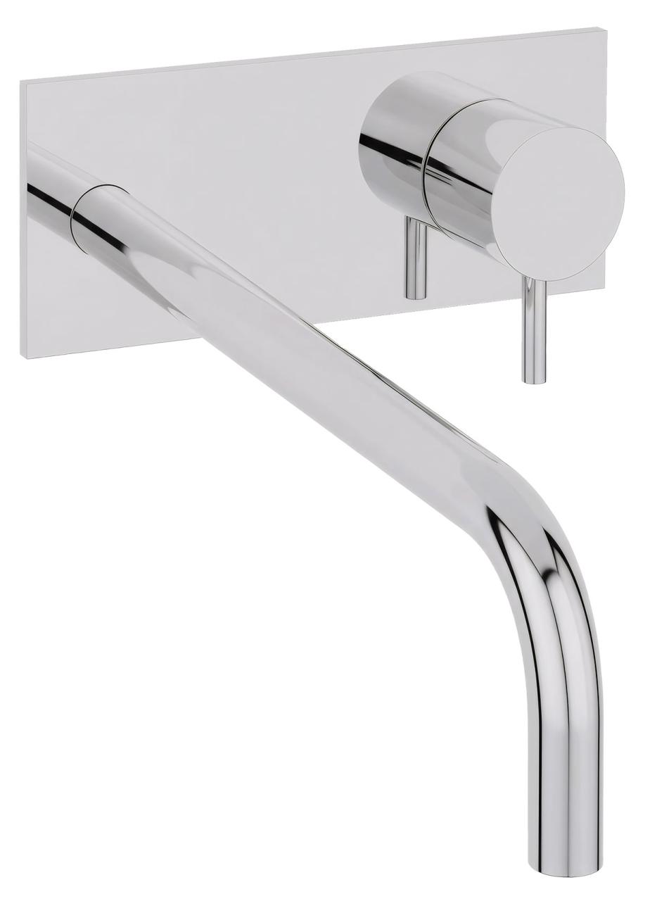 Waterevolution Flow Mitigeur lavabo encastré avec plaque chromée et bec 25cm T1161B01-25