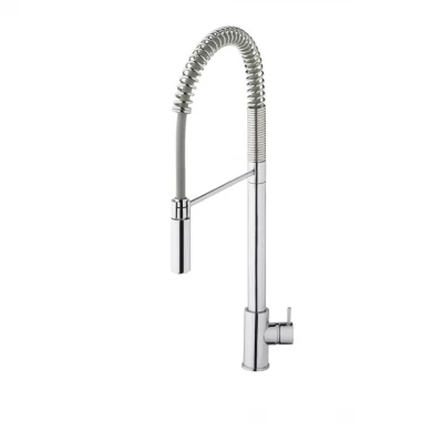 Mitigeur de cuisine semi-professionnel Waterrevolution Flow chromé avec colonne et ressort T15701