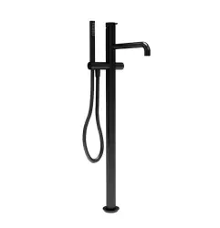 Waterevolution Flow Mitigeur de bain sur pied avec douchette Noir mat T133PR