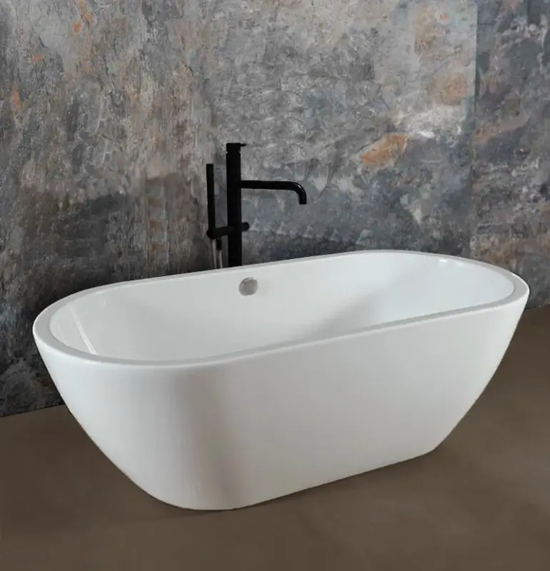 Waterevolution Flow Mitigeur de bain sur pied avec douchette Noir mat T133PR