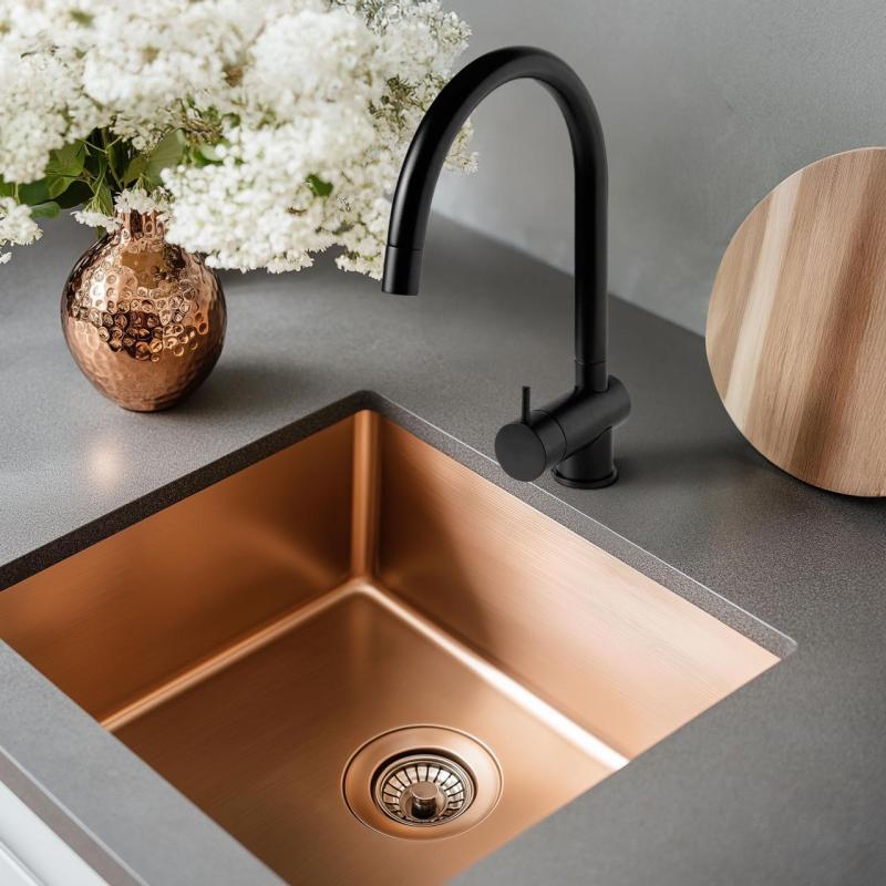 Waterevolution Flow Mitigeur de cuisine noir mat avec bec extractible T155PR