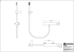Waterevolution Flow mitigeur thermostatique pour douche avec raccord chromé T140T01