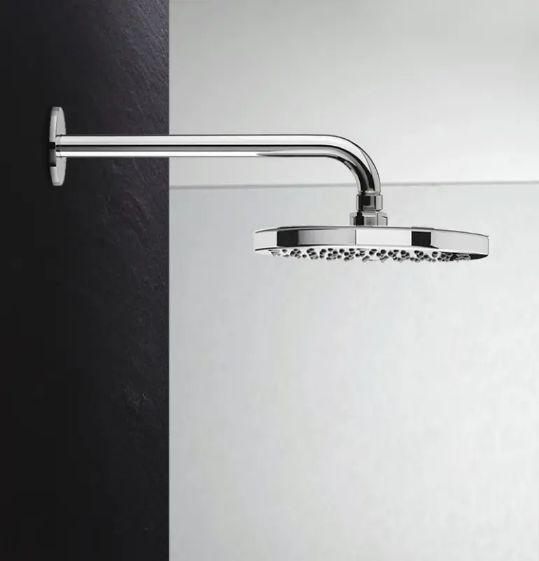 Waterevolution Flow pomme de douche 200 mm avec raccord mural chromé T164101