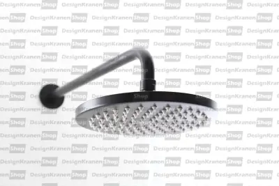 Waterevolution Flow pomme de douche 200 mm avec raccord mural noir mat T1641PR