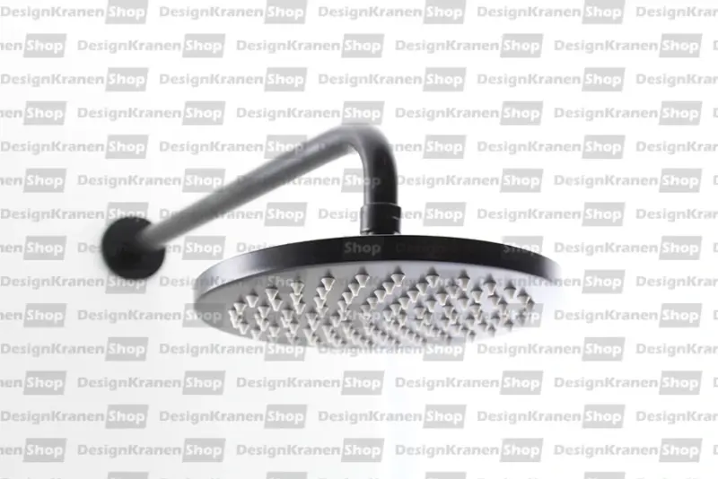 Waterevolution Flow pomme de douche 200 mm avec raccord mural noir mat T1641PR