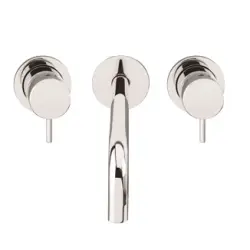 Waterevolution Flow Robinet de lavabo encastrable 3 trous chromé avec bec 25cm 1208511212