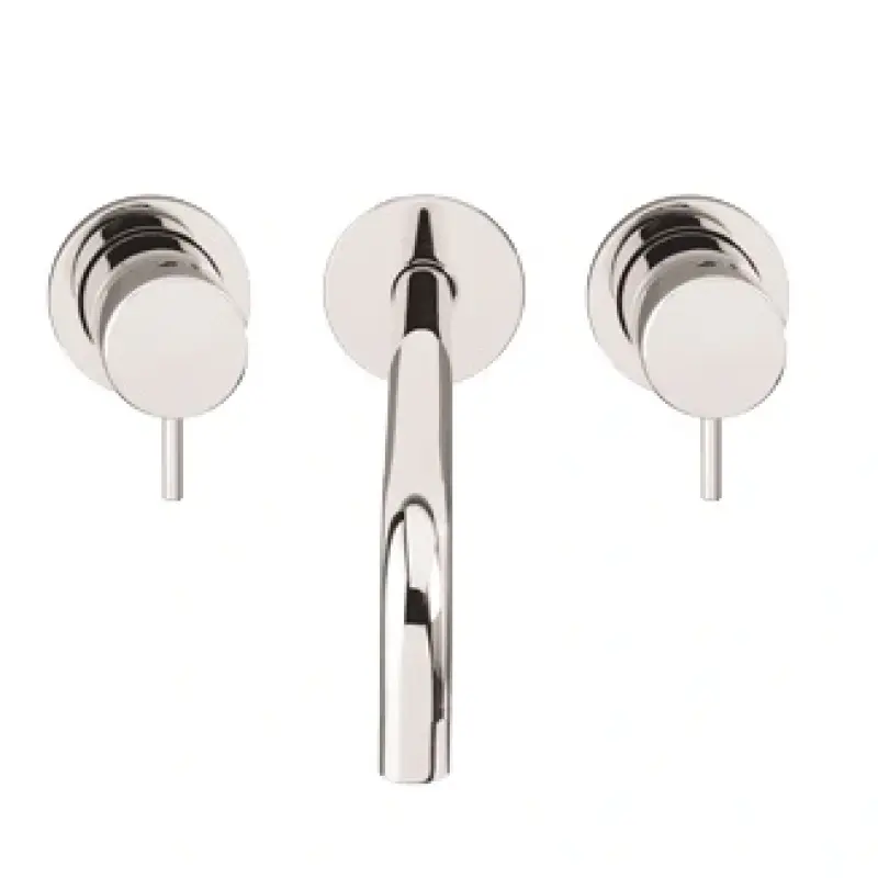 Robinet de lavabo encastré à 3 trous Waterrevolution Flow, chrome, avec bec de 25 cm T1163F01-25