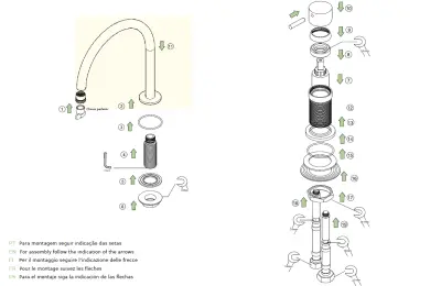Waterevolution Flow Robinet de lavabo 2 trous chromé T112U01