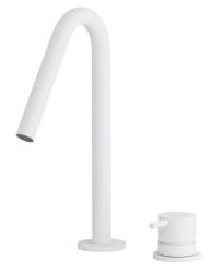 Waterevolution Flow Robinet de lavabo 2 trous blanc mat avec petit bec en V 120 mm T1121VBR
