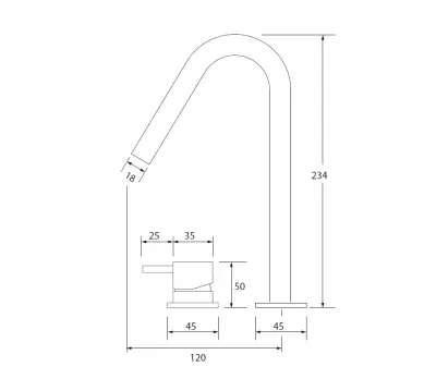 Waterevolution Flow Robinet de lavabo 2 trous blanc mat avec petit bec en V 120 mm T1121VBR